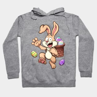 Happy Easter Bunny With Basket Full Of Easter Eggs Hoodie